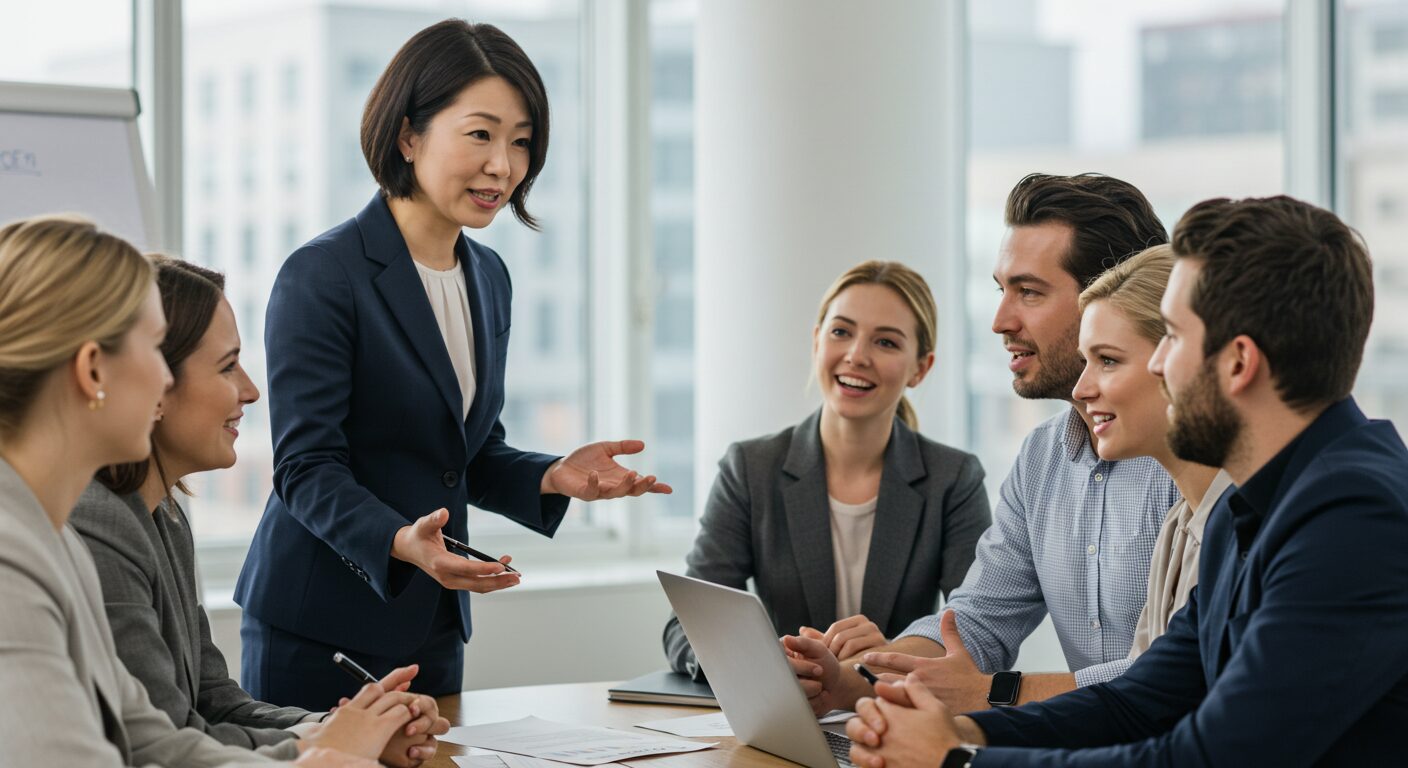 英語で会話しエイル様子